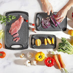 3pcs Wheat Straw Plastic Cutting Board Set Chopping Board Kitchen - White