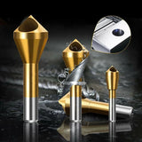 4PCS HSS Countersink Chamfer Drill Bit Set Titanium Coated Deburring Tools - Rear View