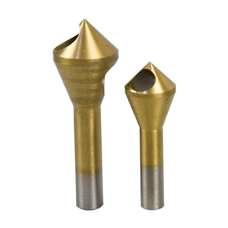 4PCS HSS Countersink Chamfer Drill Bit Set Titanium Coated Deburring Tools