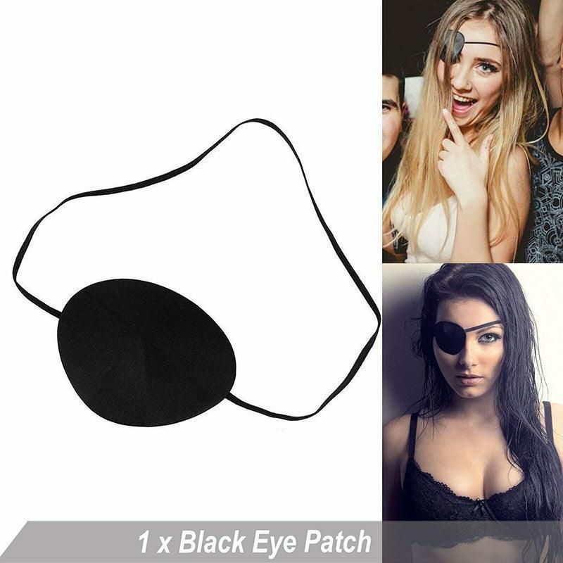 1/2/3/4/5Pcs Adjustable Strap Eye Patch Soft Concave Design Washable Black Cover - 1 PC