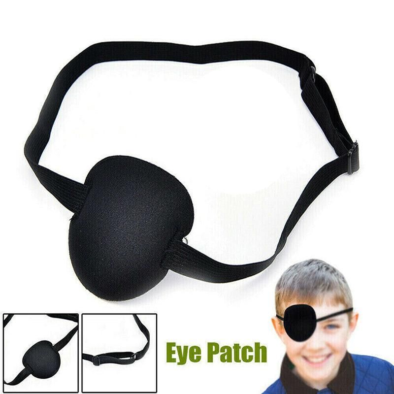 1/2/3/4/5Pcs Adjustable Strap Eye Patch Soft Concave Design Washable Black Cover - 1 PC