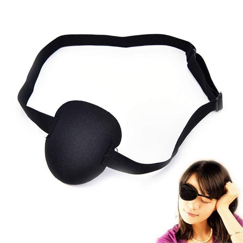 1/2/3/4/5Pcs Adjustable Strap Eye Patch Soft Concave Design Washable Black Cover - 1 PC
