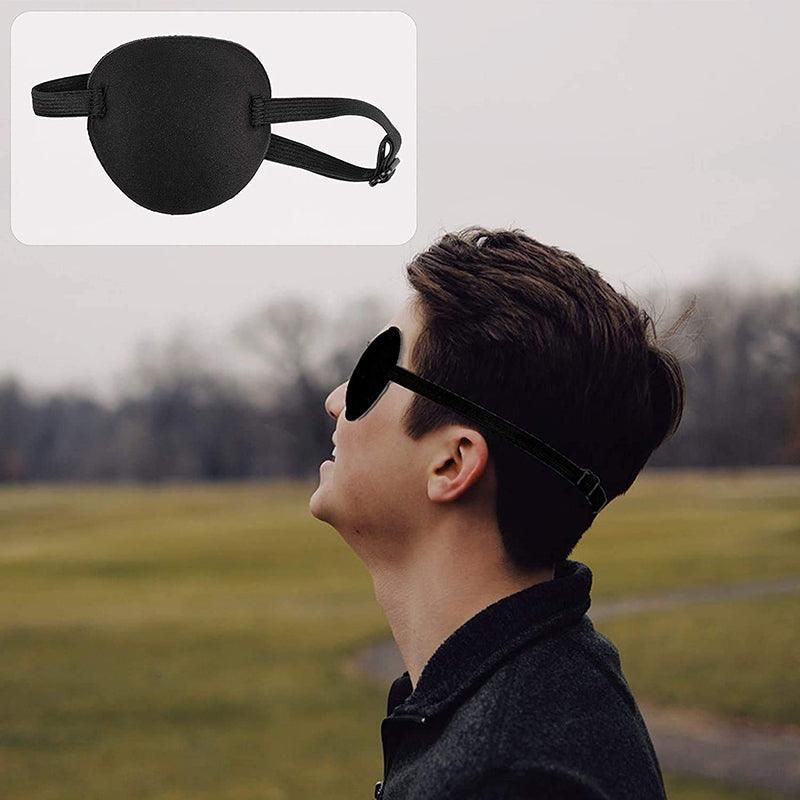 1/2/3/4/5Pcs Adjustable Strap Eye Patch Soft Concave Design Washable Black Cover - 1 PC
