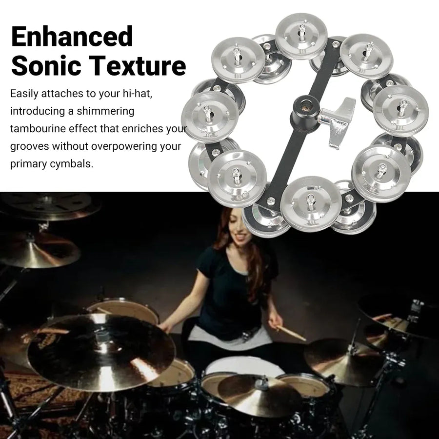 Frame Drum Treading Bell Steel Sheet Rattling Bell Double-Layer for Percussion