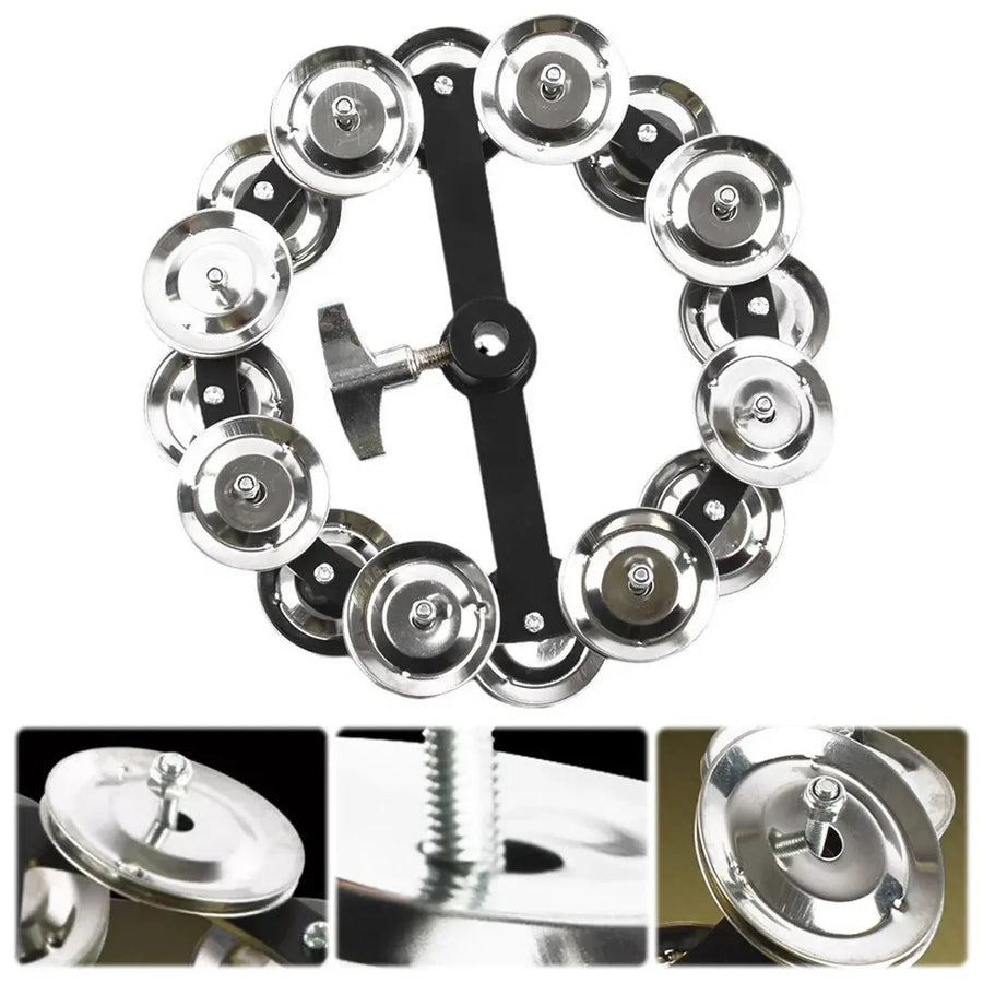 Frame Drum Treading Bell Steel Sheet Rattling Bell Double-Layer for Percussion