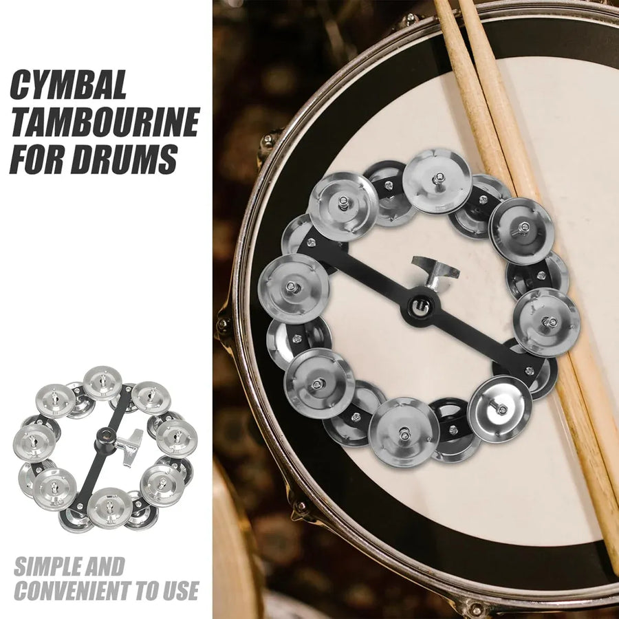 Frame Drum Treading Bell Steel Sheet Rattling Bell Double-Layer for Percussion