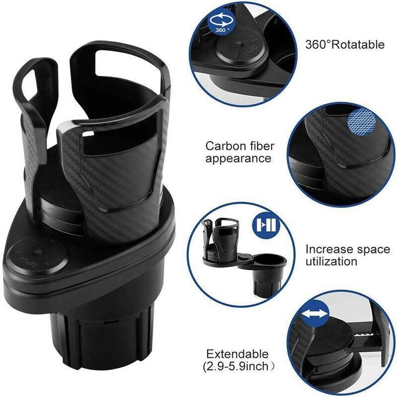 Adjustable 2In1 Car Seat Cup Holder Water Bottle Drink Coffee Cleanse Storage Au
