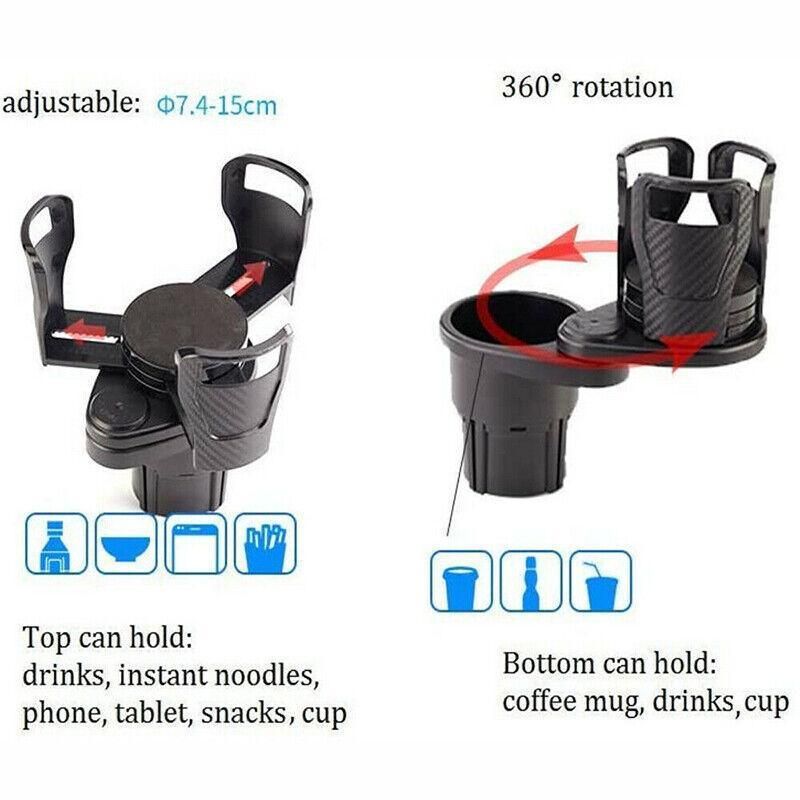 Adjustable 2In1 Car Seat Cup Holder Water Bottle Drink Coffee Cleanse Storage Au