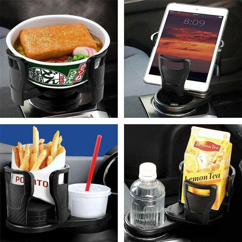 Adjustable 2In1 Car Seat Cup Holder Water Bottle Drink Coffee Cleanse Storage Au