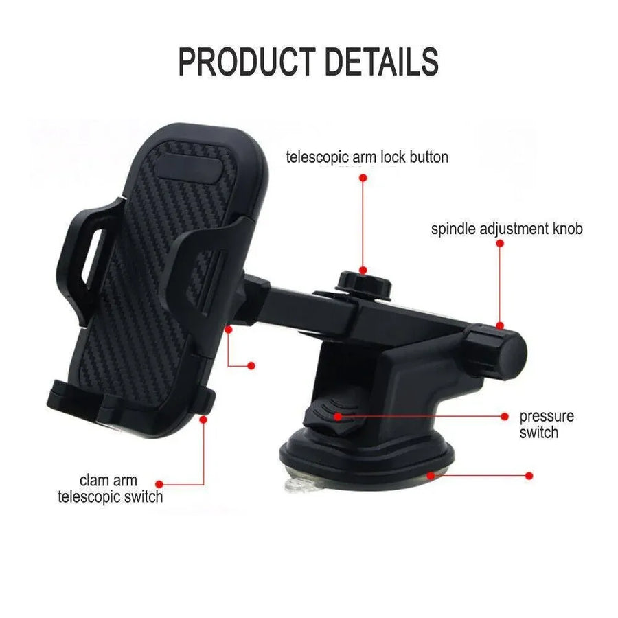 Universal 360� Windshield Mount Car Smart Phone Holder Cradle Long Neck Au