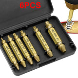 6Pcs Screw Extractor Set Broken Bolt Remover Damaged Stripped Drill Bits - Extra Image