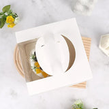 8 Inch Cake Box with Window Paper Packaging Box Handle for Party Wedding Bakery - 10PCS - Close-Up Angle