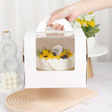 8 Inch Cake Box with Window Paper Packaging Box Handle for Party Wedding Bakery - 10PCS - Extra Image