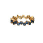 Square Design 1.2ct Simulated Diamond Women Engagement Ring Rose Gold Plated - Dark Blue-Size 6
