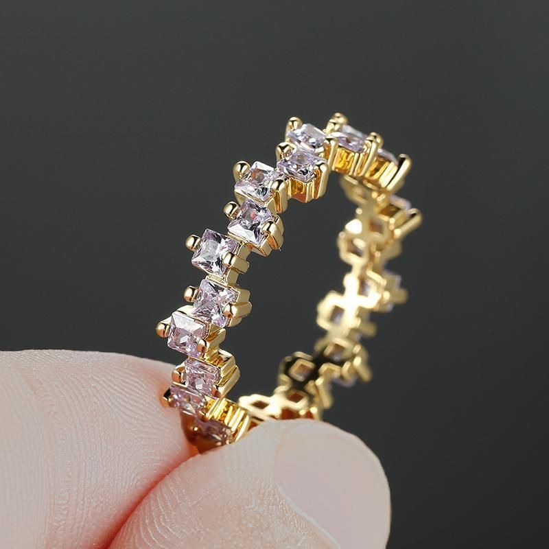 Square Design 1.2ct Simulated Diamond Women Engagement Ring Rose Gold Plated - Dark Blue-Size 6