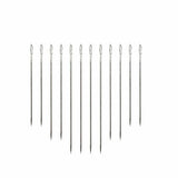 Stainless Steel Self-Threading Needles Opening Sewing Darning Needles 12/24 Pcs - 12PCS