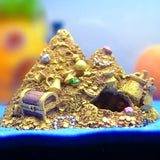 Aquarium Decoration Pineapple House Hideout Treasure Chest Fish Tank Ornament - Top-Down View