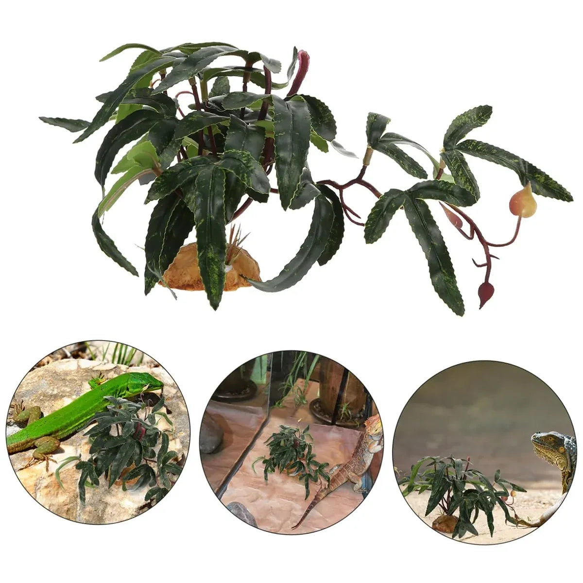 Artificial Plants Green Simulation Foliage for Pet Habitat Decoration Ornament