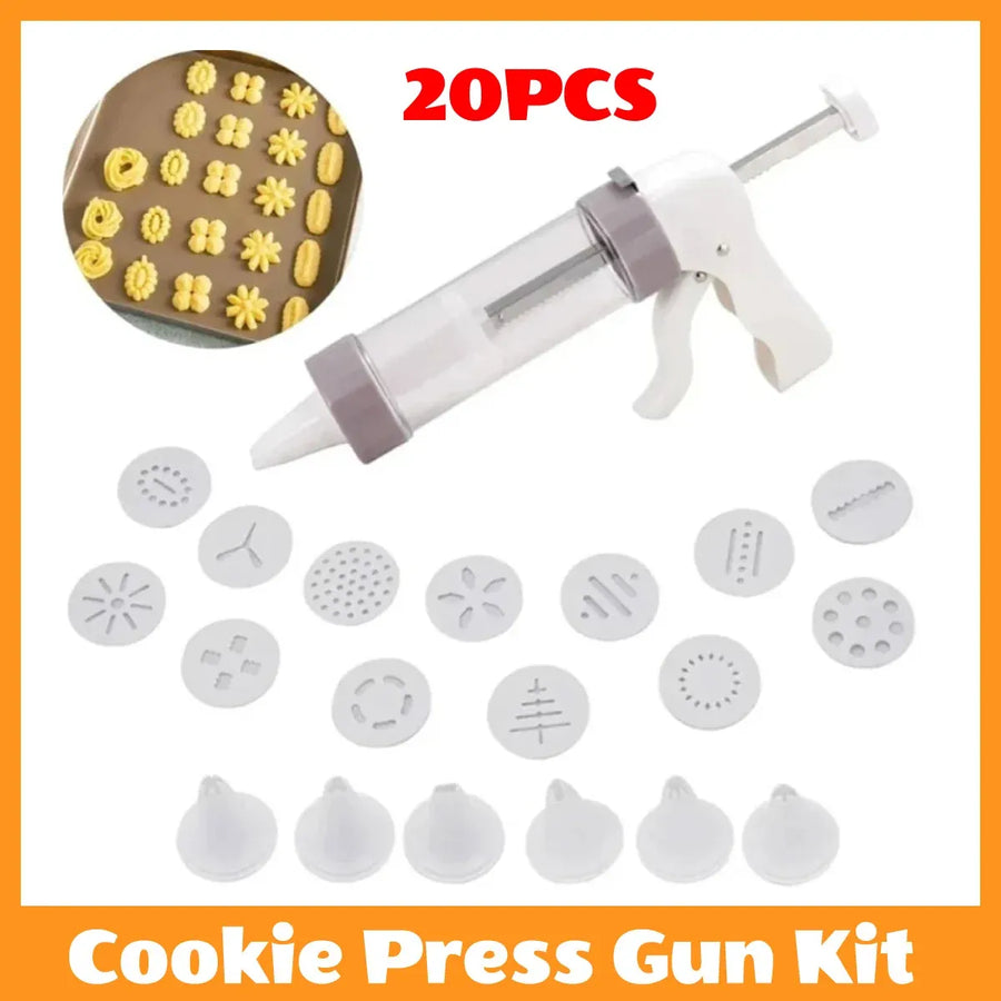 20 PCS DIY Manual Cookie Press Mold Decorating Kit Baking Tool Set for Pastry and Cake