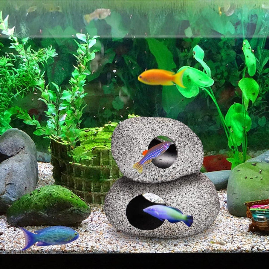 Clay Pot Aquarium Decoration Shrimp House Cichlid Breeding Tank Fish Nest - Ten Holes