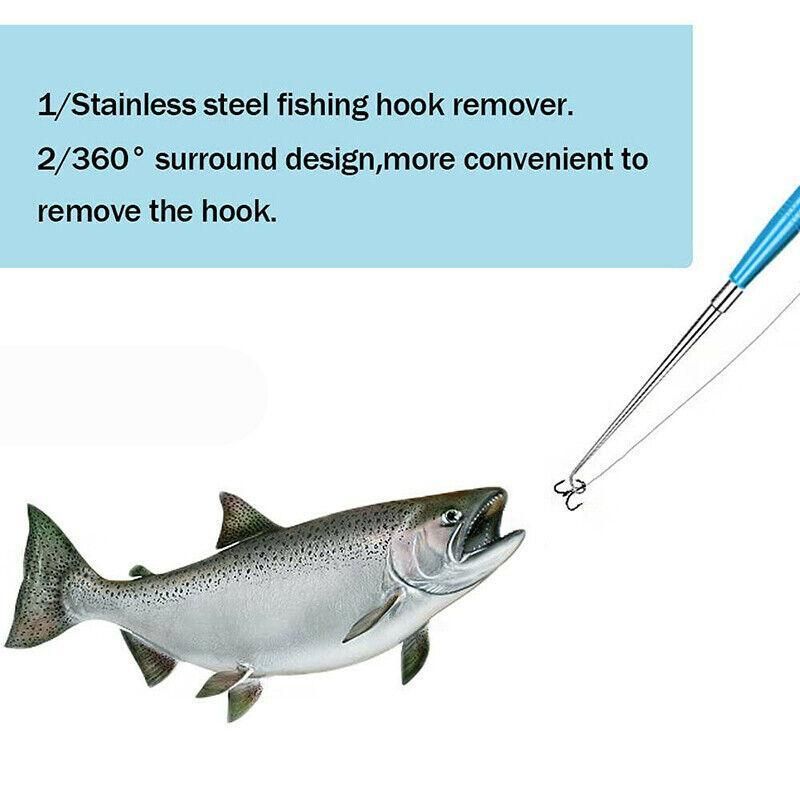Fishing Hook Remover Stainless Steel Fishhook Dehooker Hook Detacher Extractor - Grey