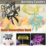 Happy Birthday Cake Topper Colour Printed Acrylic Party Decorations - Rose Red-Deer