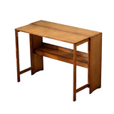 Bamboo Folding Student Desk Study Table Space Saving Storage - Front View