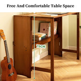 Bamboo Folding Student Desk Study Table Space Saving Storage - Top-Down View