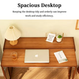 Bamboo Folding Student Desk Study Table Space Saving Storage - Low Angle