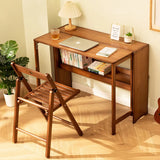 Bamboo Folding Student Desk Study Table Space Saving Storage - Extra Image