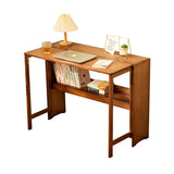 Bamboo Folding Student Desk Study Table Space Saving Storage - Extra Image