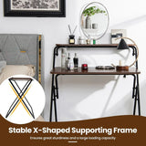 Portable Folding Desk Table X-Shaped Stable for Home Office Study - Close-Up Angle