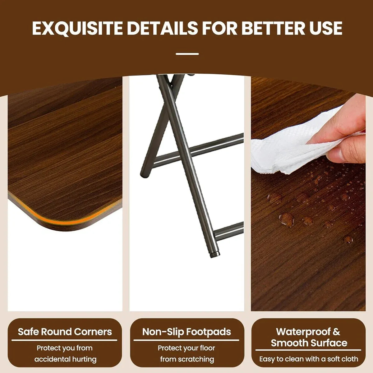 Portable Folding Desk Table X-Shaped Stable for Home Office Study