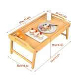 Small Folding Bed Table Portable Laptop Desk Flat Storage Tray for Home Office - Side View