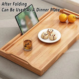 Small Folding Bed Table Portable Laptop Desk Flat Storage Tray for Home Office - Close-Up Angle