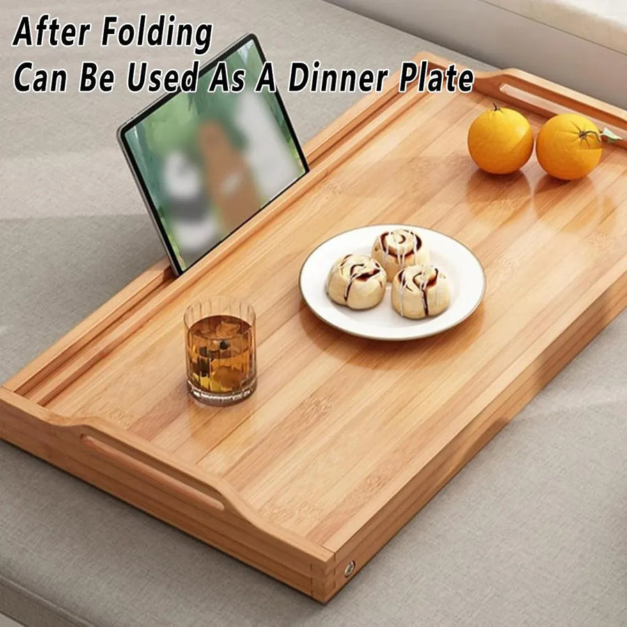 Small Folding Bed Table Portable Laptop Desk Flat Storage Tray for Home Office