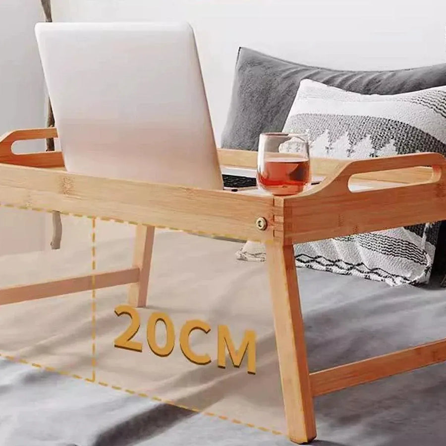 Small Folding Bed Table Portable Laptop Desk Flat Storage Tray for Home Office