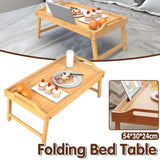 Small Folding Bed Table Portable Laptop Desk Flat Storage Tray for Home Office - Extra Image
