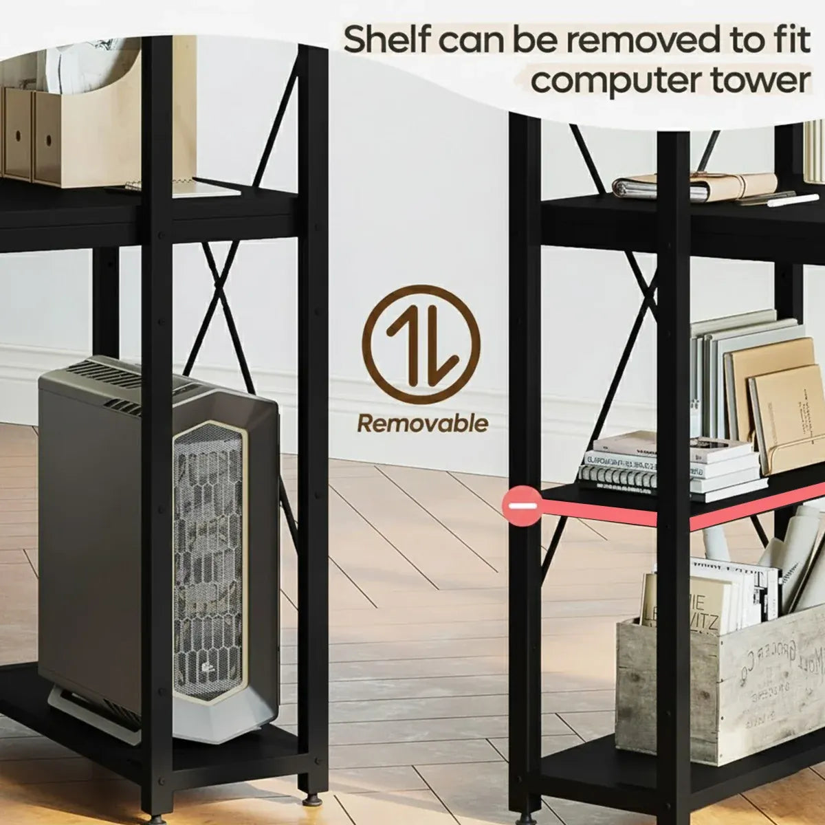 Minimalist Home Computer Desk with Shelves Study Workstation