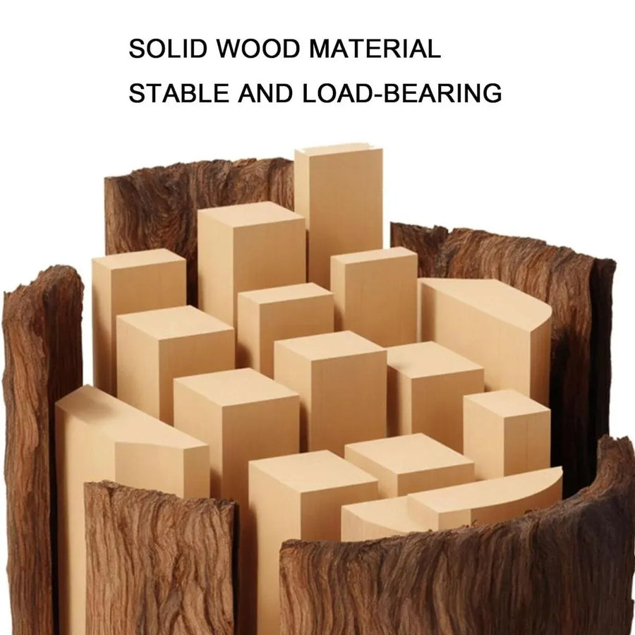 Natural-Finish Desktop Shelf with Two Drawers - 1 Piece