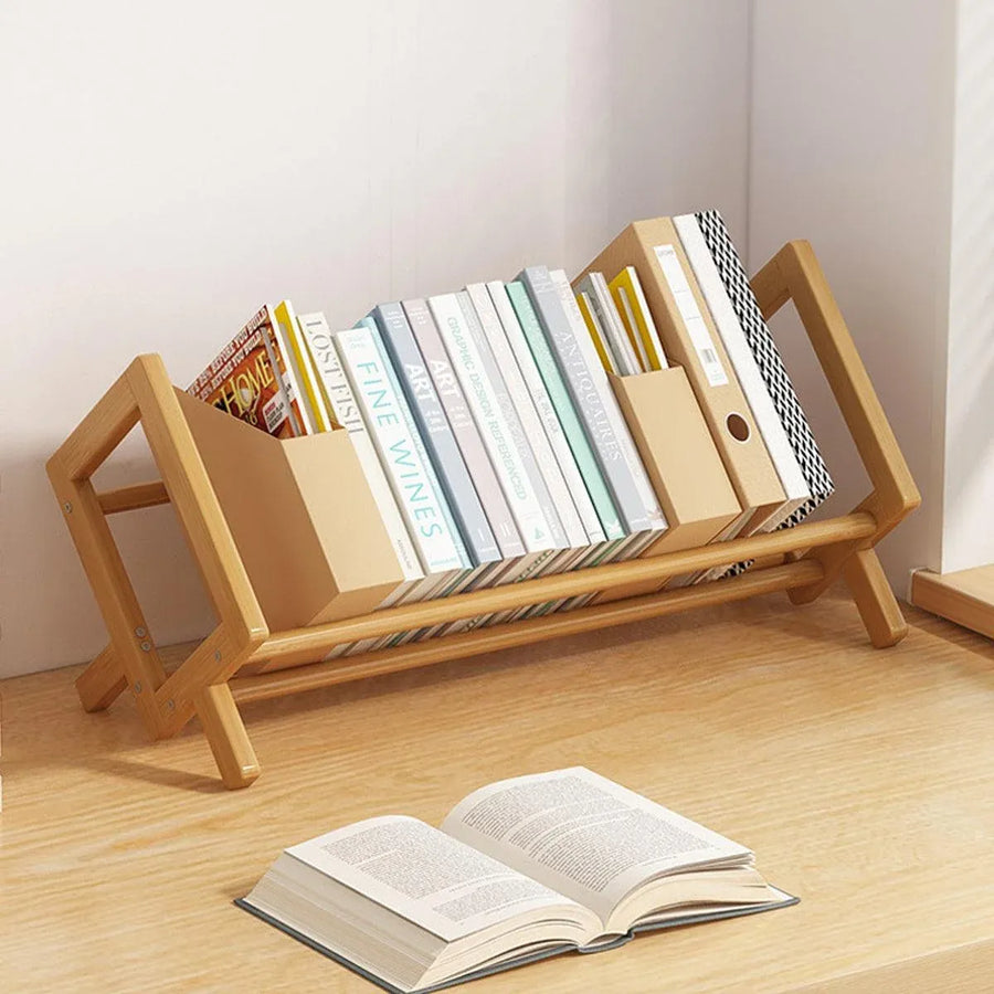Desktop Bookshelf Organizer for Home Office Storage Shelf for Books and Files