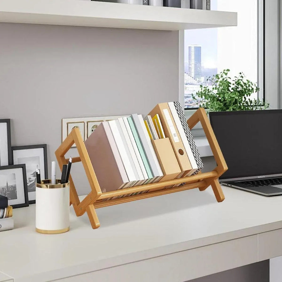 Desktop Bookshelf Organizer for Home Office Storage Shelf for Books and Files