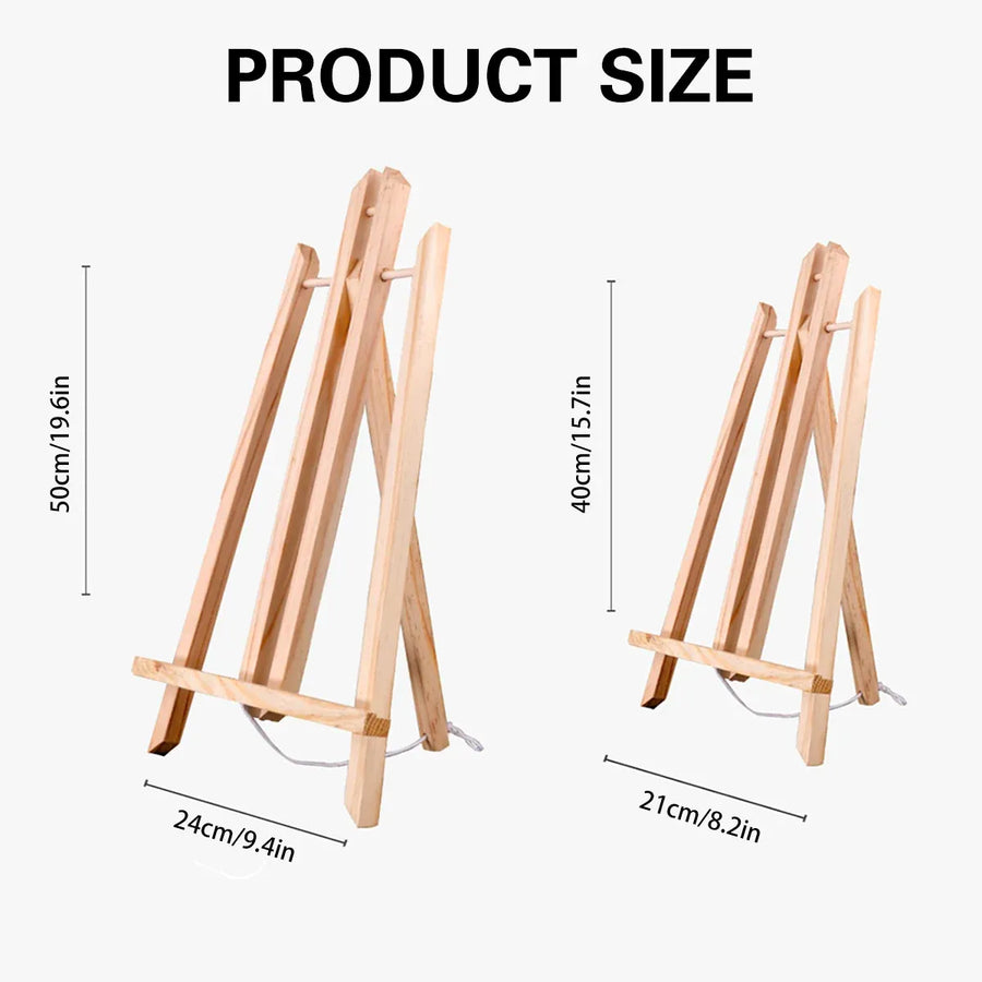 Tabletop Solid Wood Easel Adjustable Height Foldable for Art Sketch Oil Painting - 50cm