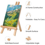 Tabletop Solid Wood Easel Adjustable Height Foldable for Art Sketch Oil Painting - 50cm