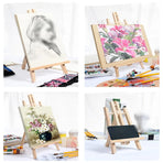 Tabletop Solid Wood Easel Adjustable Height Foldable for Art Sketch Oil Painting - 50cm