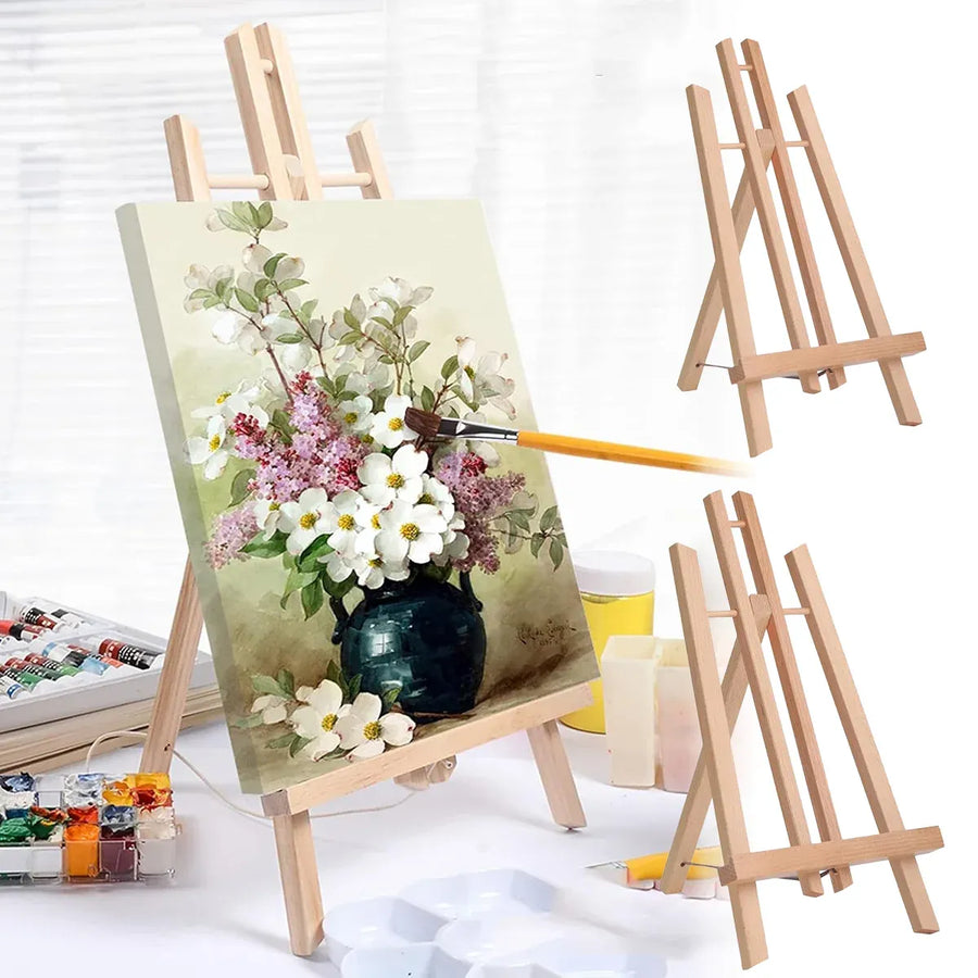Tabletop Solid Wood Easel Adjustable Height Foldable for Art Sketch Oil Painting - 50cm