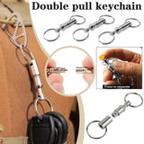 4X Detachable Quick Release Removable Keyring Keychain Key Ring Pull Apart Split