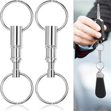 4X Detachable Quick Release Removable Keyring Keychain Key Ring Pull Apart Split - Top-Down View