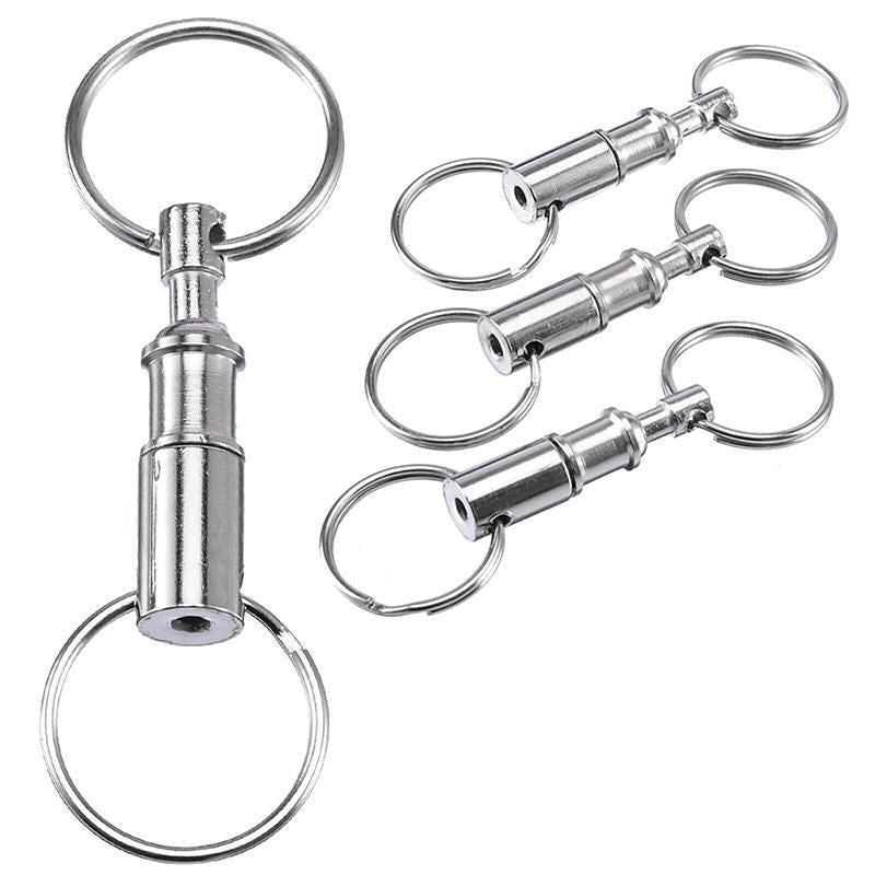 4X Detachable Quick Release Removable Keyring Keychain Key Ring Pull Apart Split