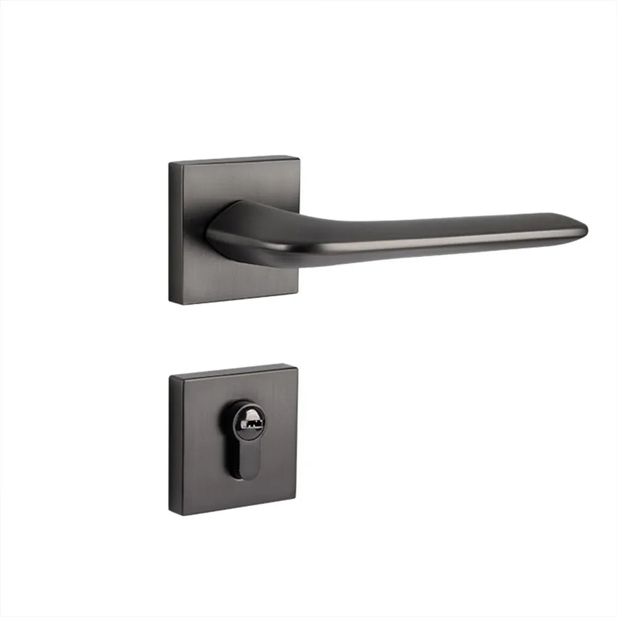 Room Door Lock Modern Style Black Bedroom Door Handle Interior Light Luxury